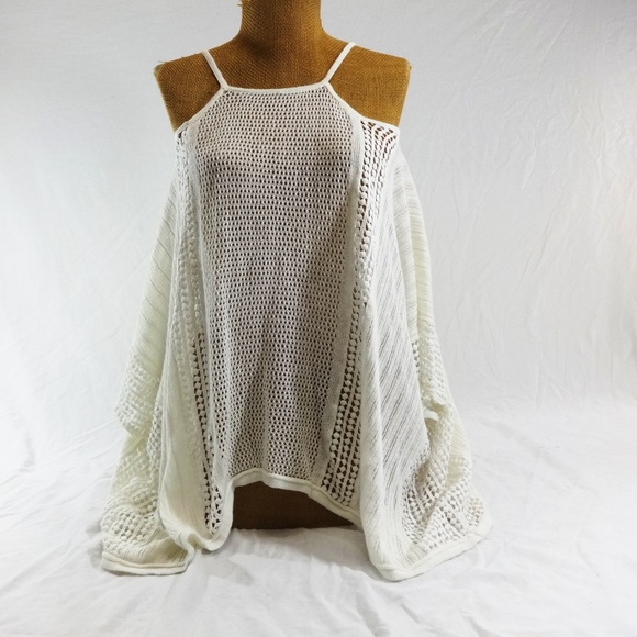 Free People Tops - FREE PEOPLE White Knit Strapped Top